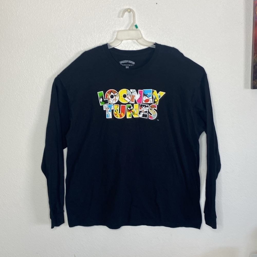 Looney Tunes Men’s Black Long Sleeves T Shirt Size 2X